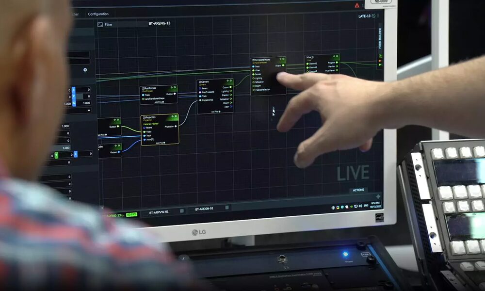 Opérateur Dreamwall supervisant une production graphique en direct